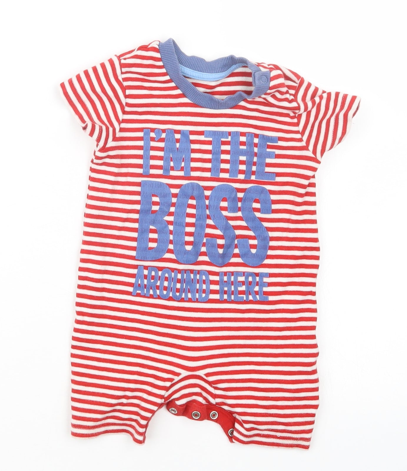 George Boys Red Striped  Coverall Outfit/Set Size 9-12 Months