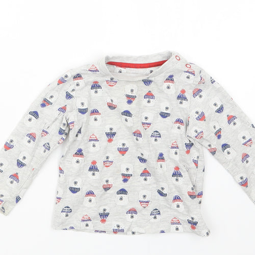TU Boys Grey Geometric  Basic T-Shirt Size 9-12 Months