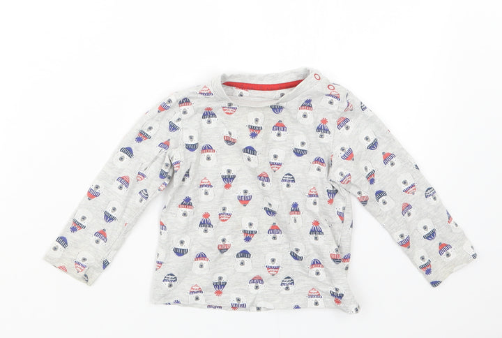 TU Boys Grey Geometric  Basic T-Shirt Size 9-12 Months