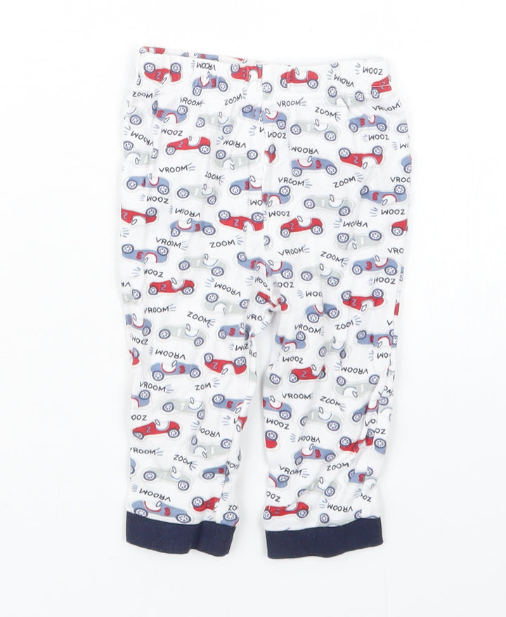 Nutmeg Boys White Geometric Capri Pyjama Pants Size 6-9 Months