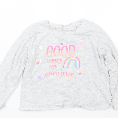 Jeff&Co Girls Grey   Basic T-Shirt Size 4-5 Years