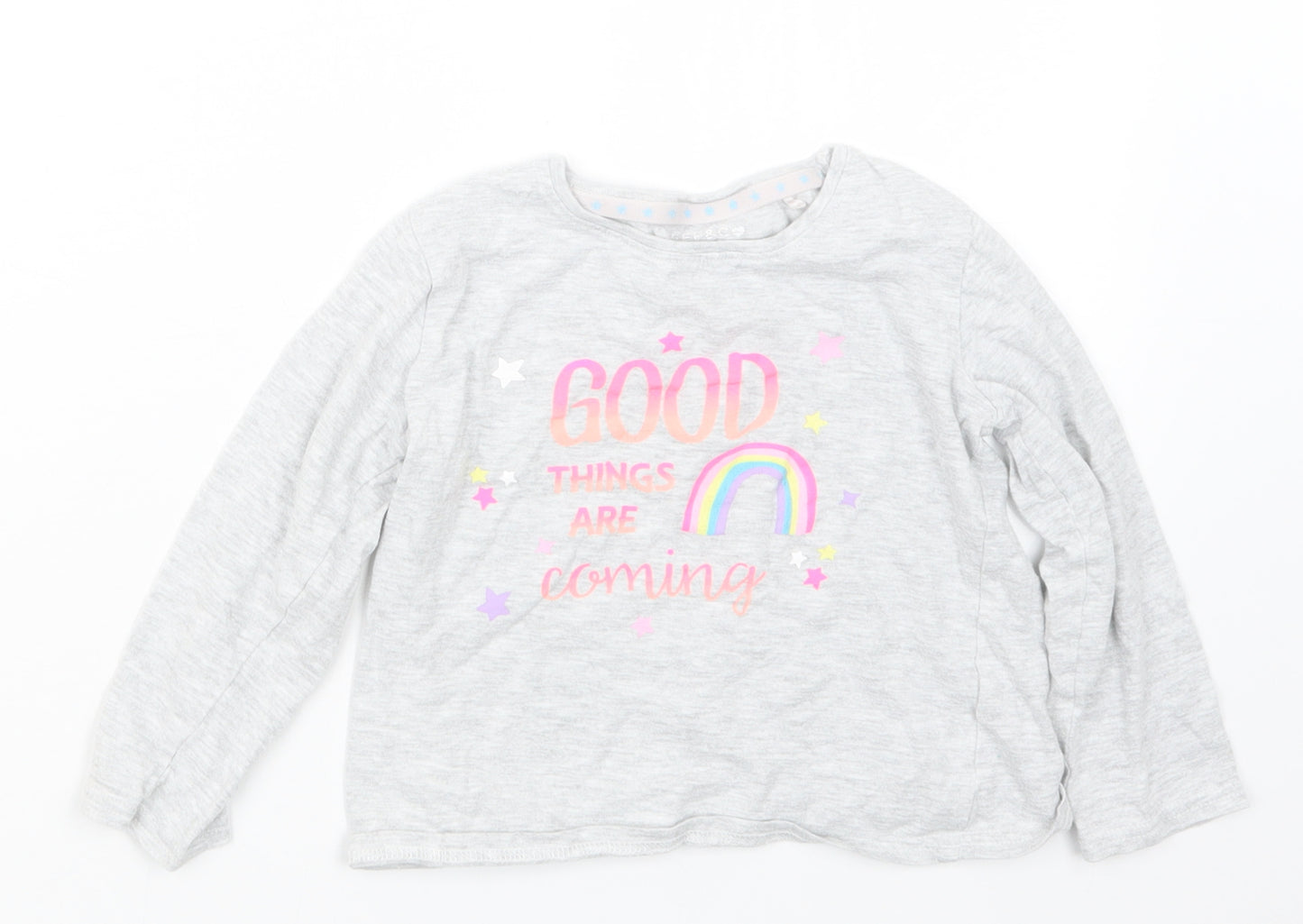 Jeff&Co Girls Grey   Basic T-Shirt Size 4-5 Years