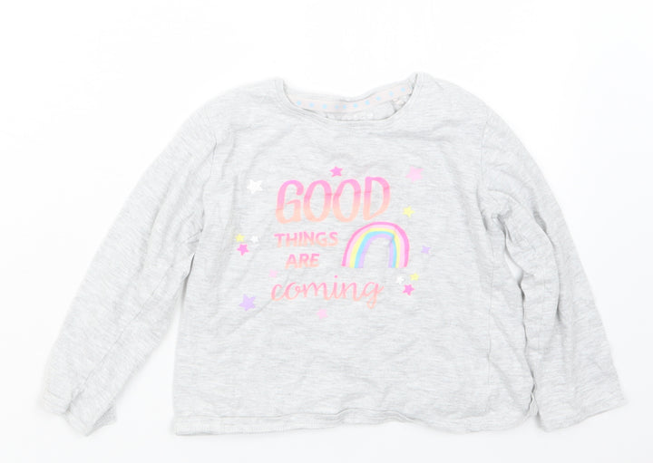 Jeff&Co Girls Grey   Basic T-Shirt Size 4-5 Years