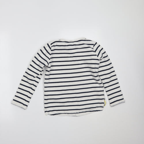 F&F Girls White Striped  Pullover Jumper Size 9-10 Years