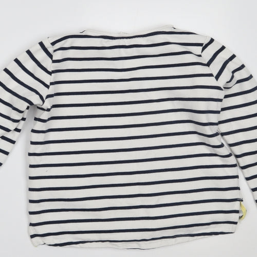 F&F Girls White Striped  Pullover Jumper Size 9-10 Years