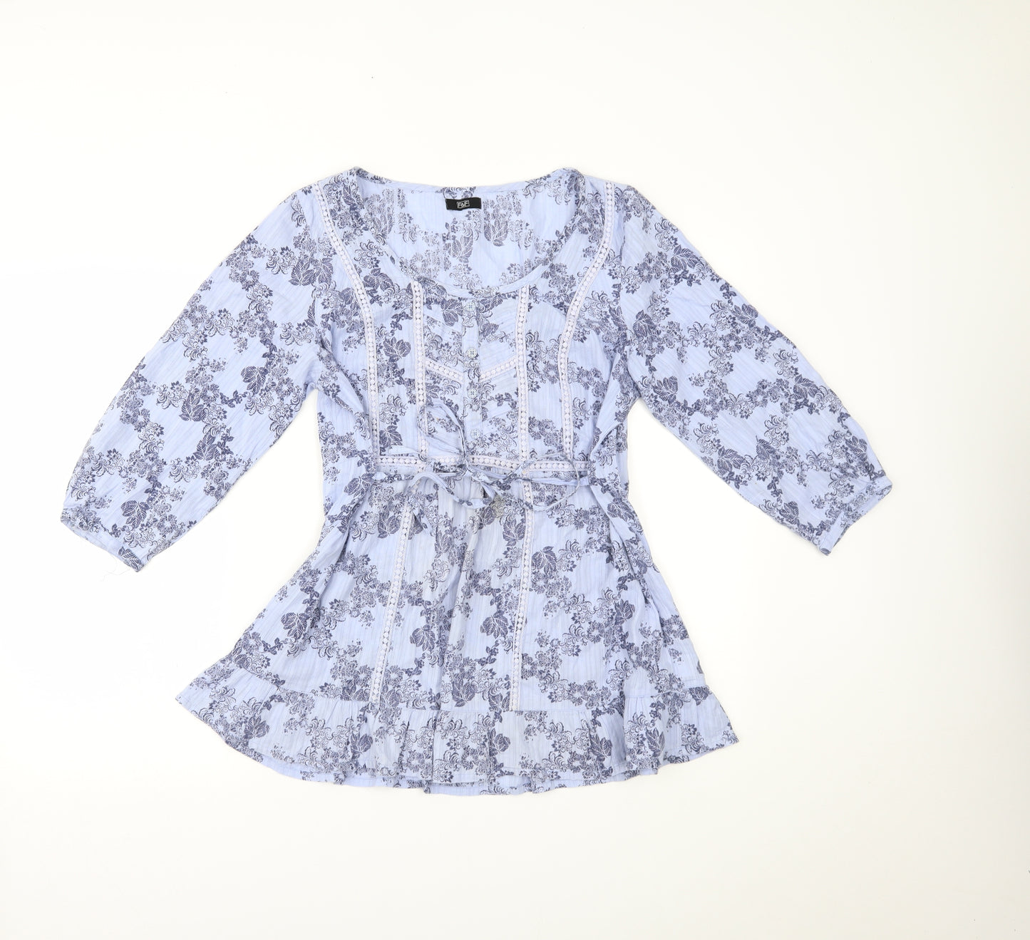 F&F Womens Black Floral  Basic Blouse Size 14