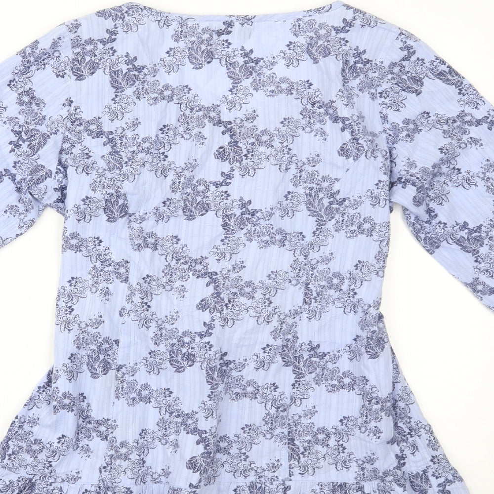F&F Womens Black Floral  Basic Blouse Size 14