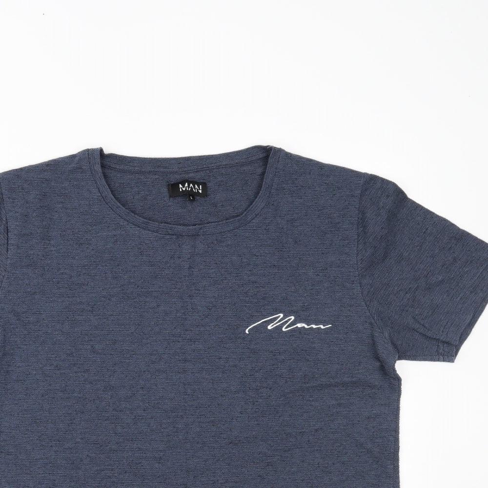 Boohoo Mens Blue    T-Shirt Size L