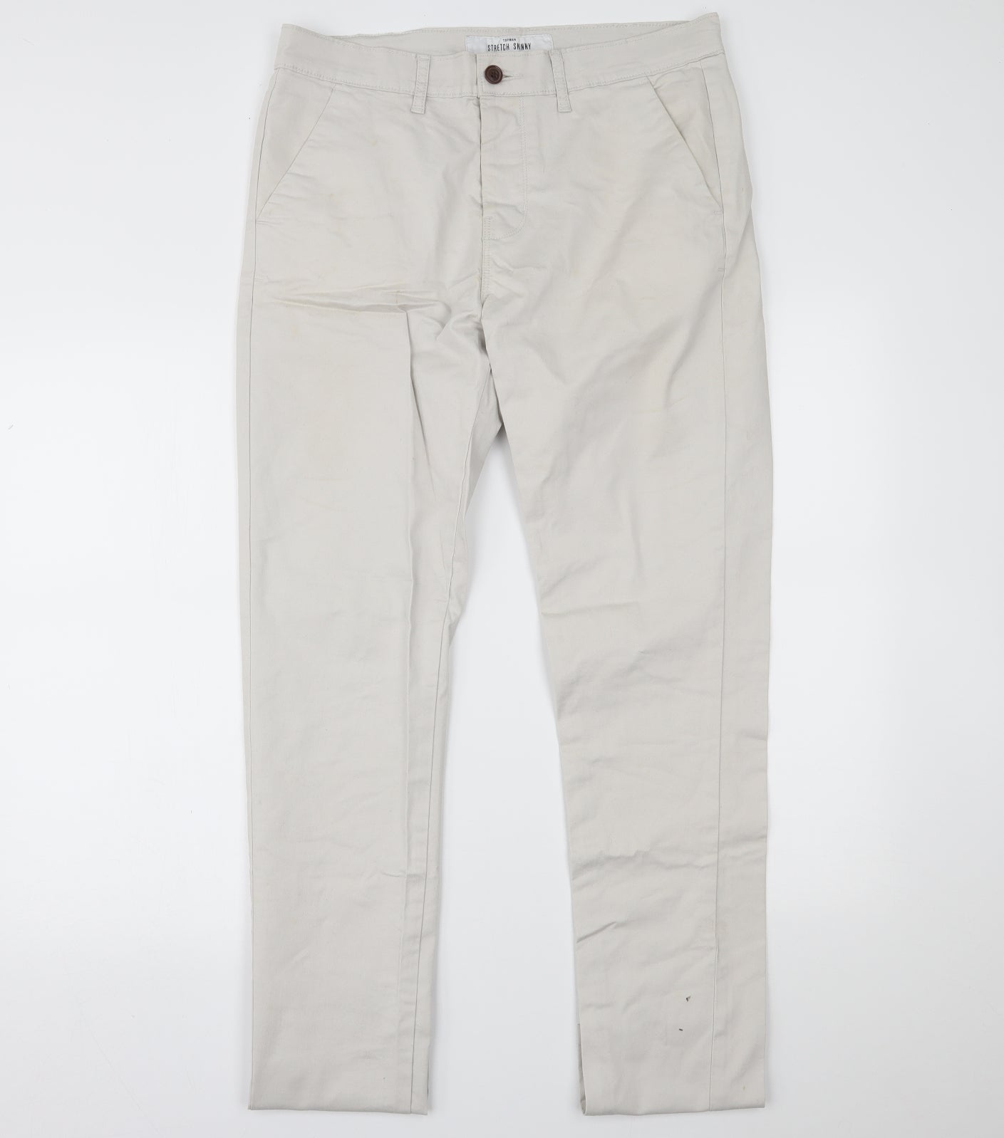 Topman Mens Beige   Chino Trousers Size 34 L34 in