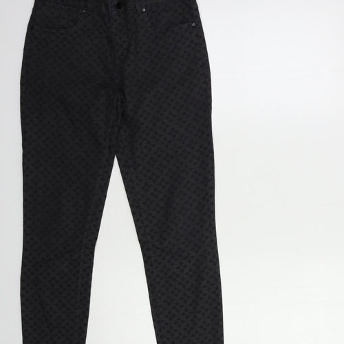 Karen Millen Womens Black Geometric Denim Skinny Jeans Size 10 L29 in