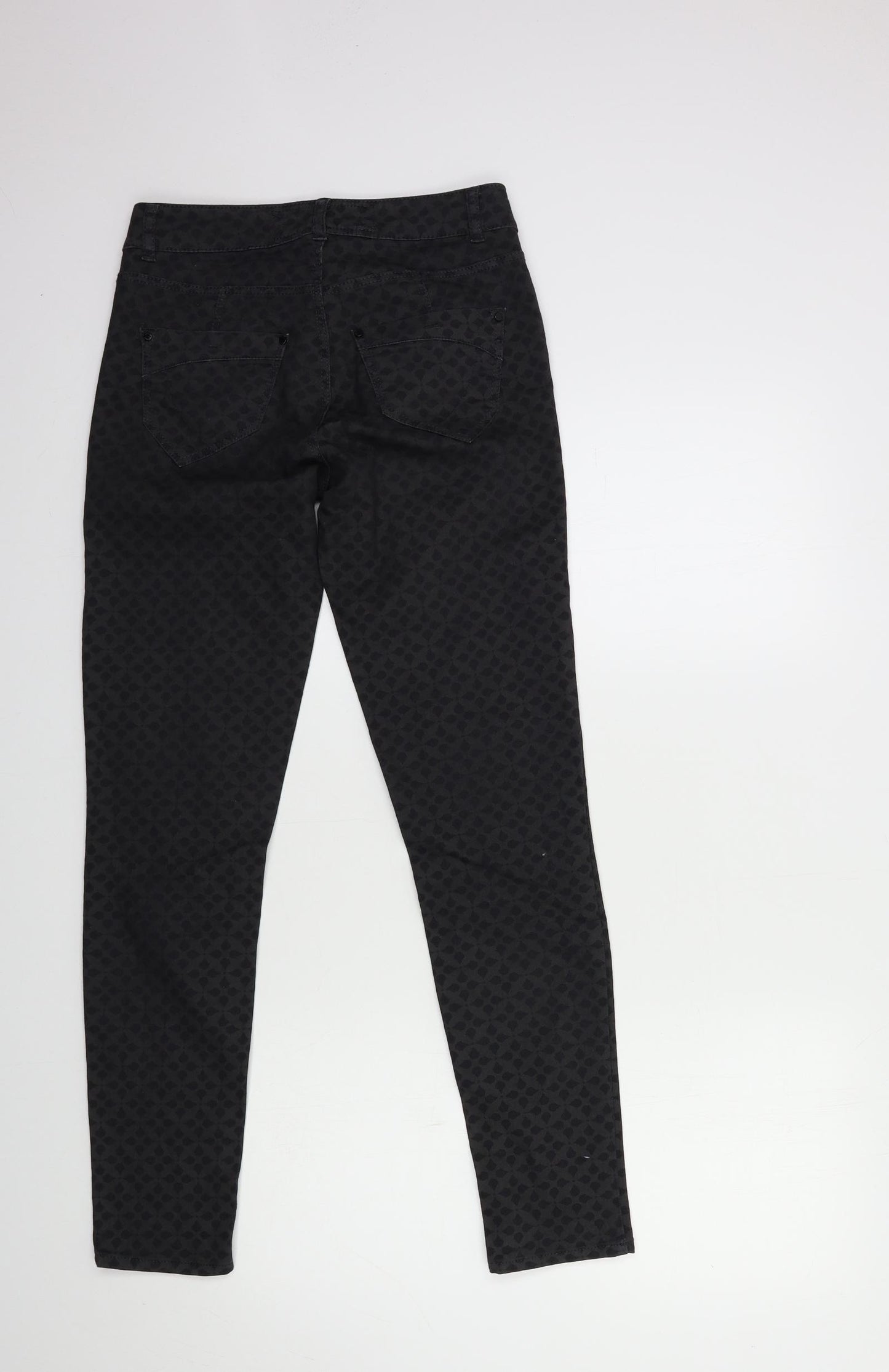 Karen Millen Womens Black Geometric Denim Skinny Jeans Size 10 L29 in