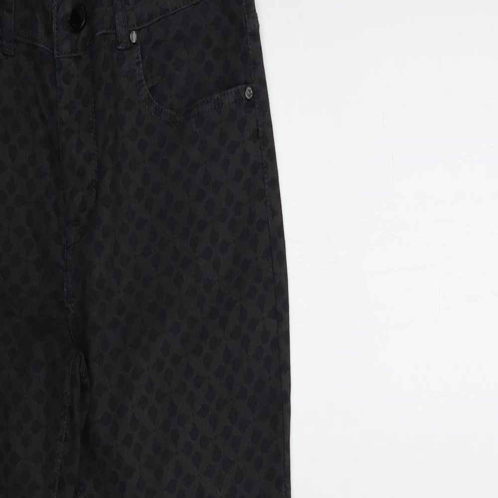Karen Millen Womens Black Geometric Denim Skinny Jeans Size 10 L29 in