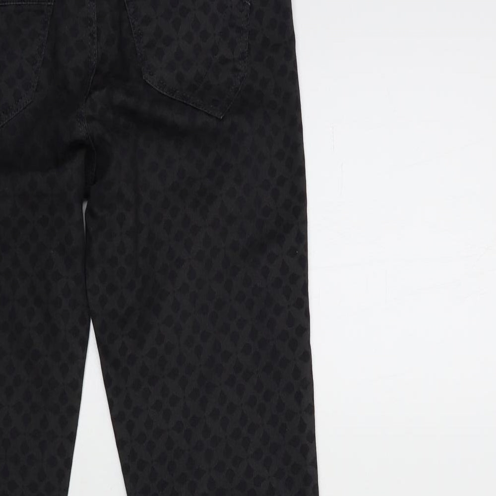Karen Millen Womens Black Geometric Denim Skinny Jeans Size 10 L29 in