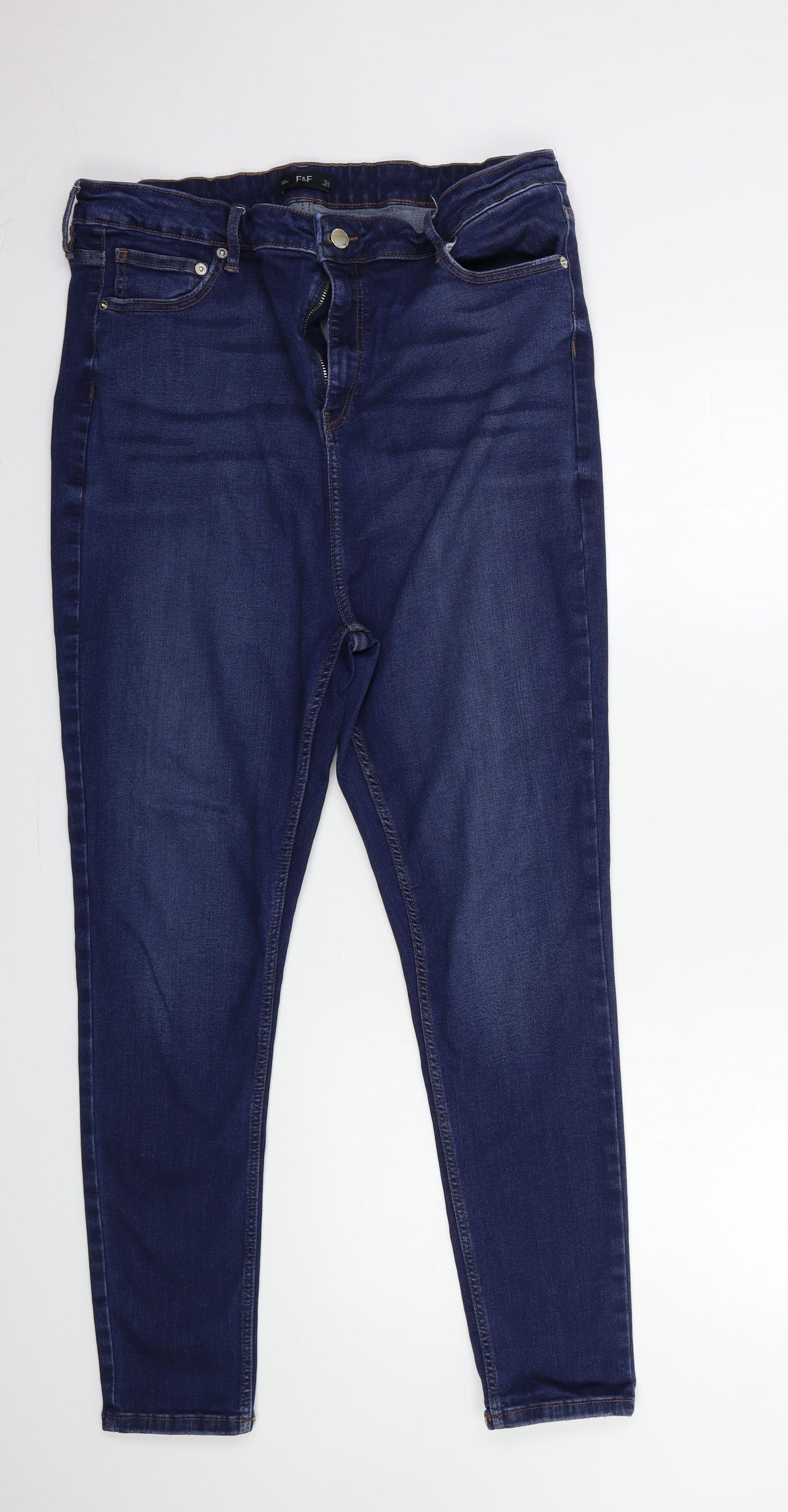 F&F Womens Blue  Denim Skinny Jeans Size 20 L27 in