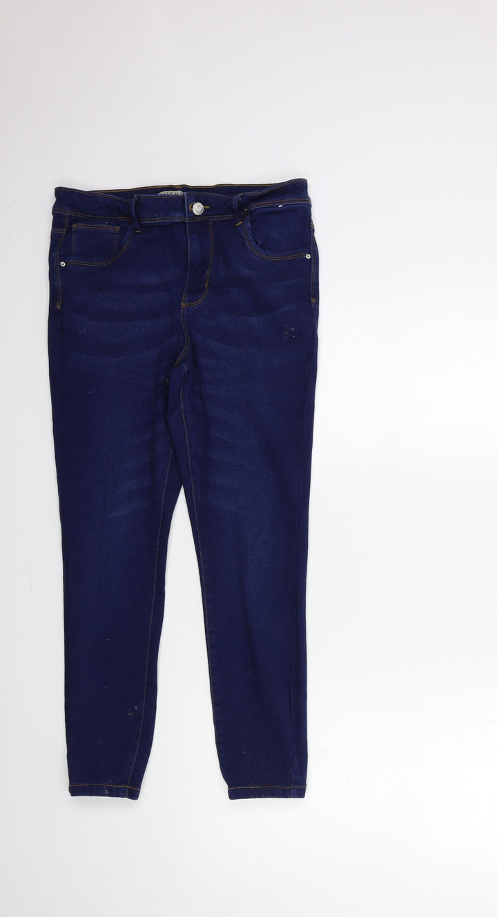 Denim & Co. Womens Blue Denim Skinny Jeans Size 14 L25 in