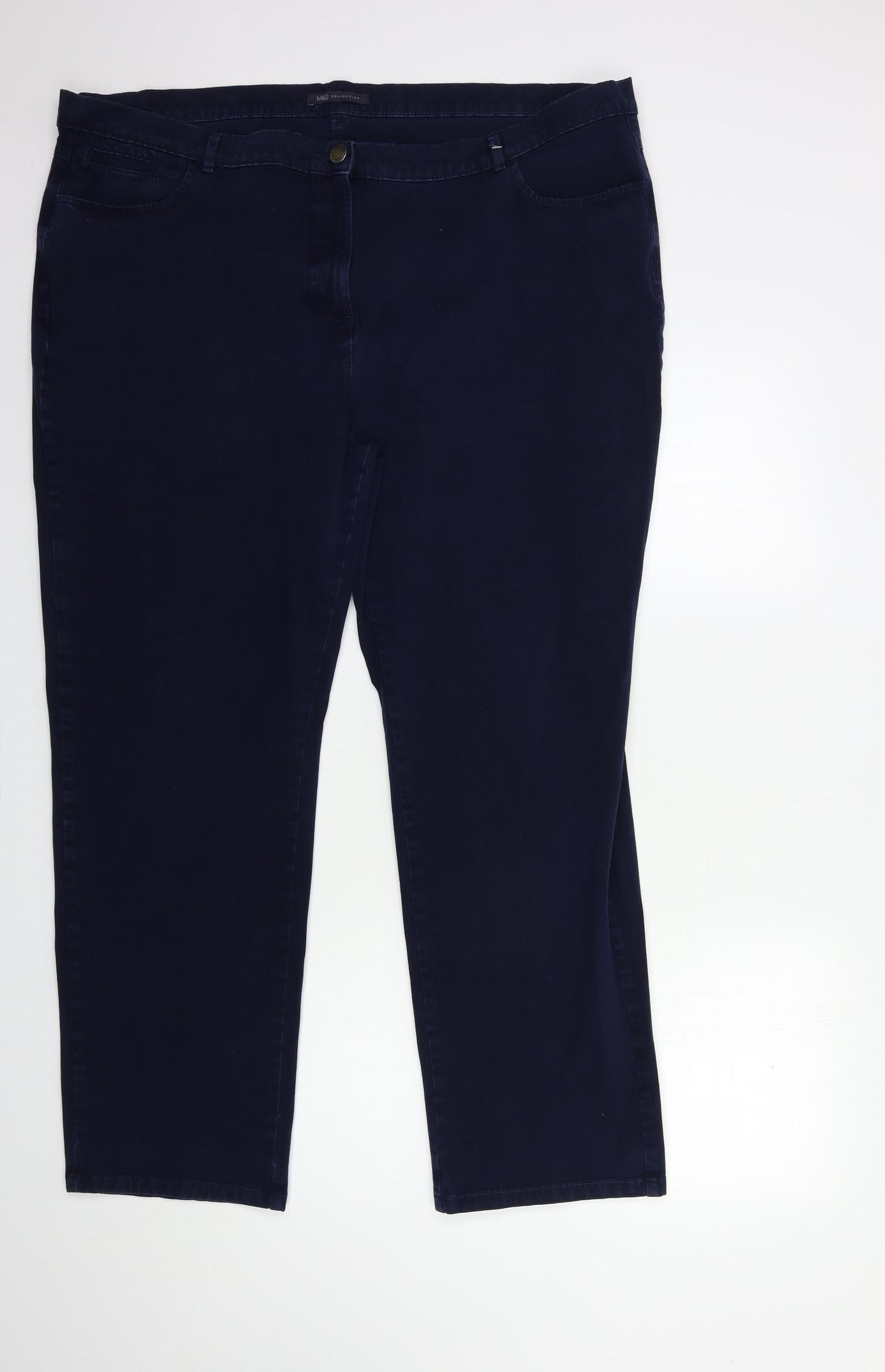 Marks and Spencer Womens Blue  Denim Straight Jeans Size 22 L29 in