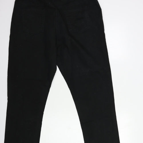 Preworn Womens Black  Denim Straight Jeans Size 12 L29 in