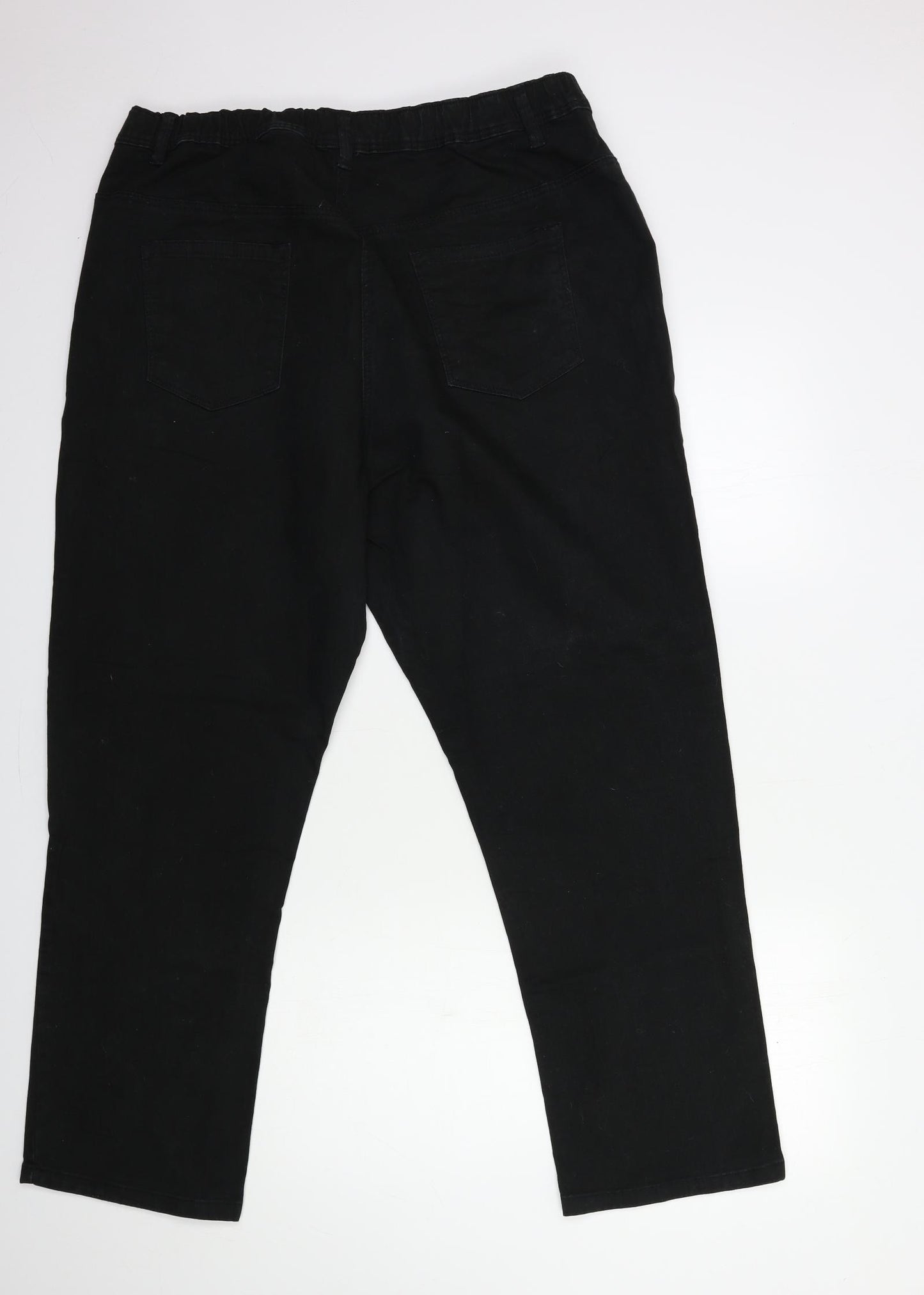 Preworn Womens Black  Denim Straight Jeans Size 12 L29 in