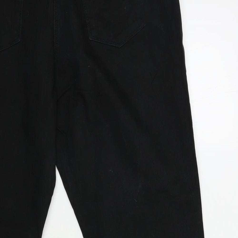 Preworn Womens Black  Denim Straight Jeans Size 12 L29 in