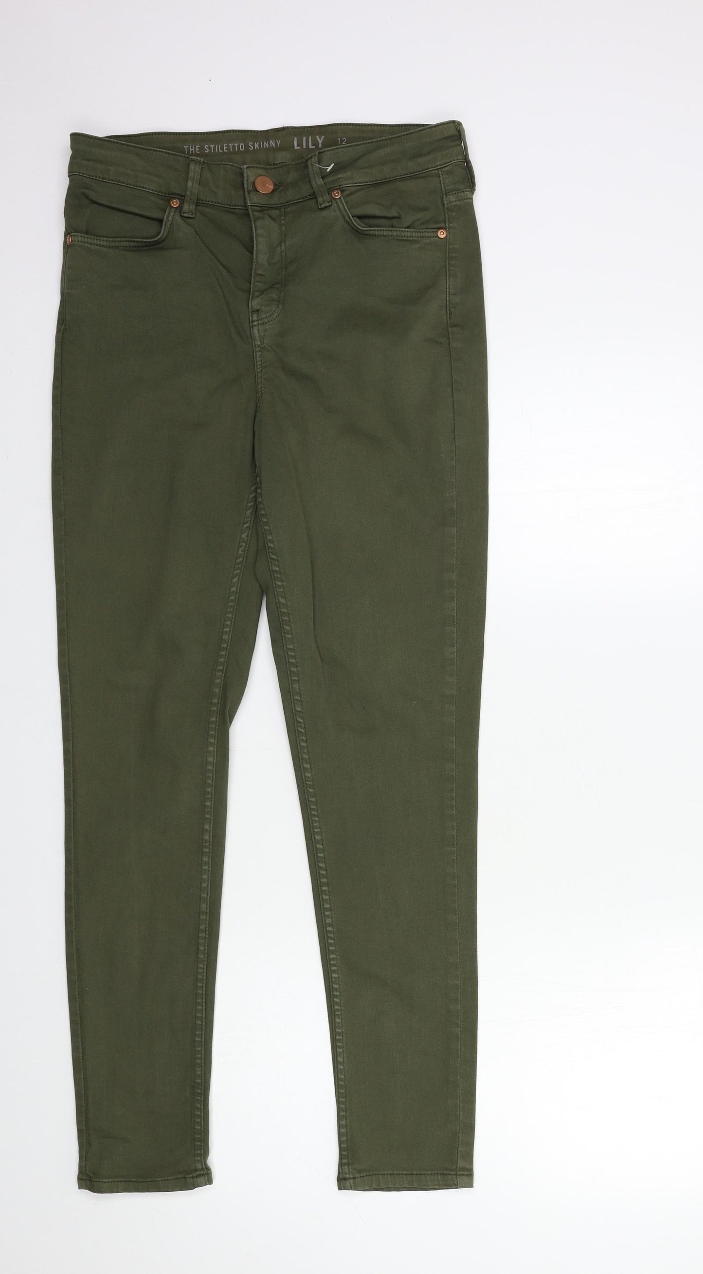 Oasis Womens Green  Denim Skinny Jeans Size 12 L30 in
