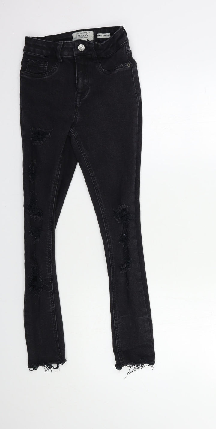 New Look Girls Black Denim Skinny Jeans Size 12 Years