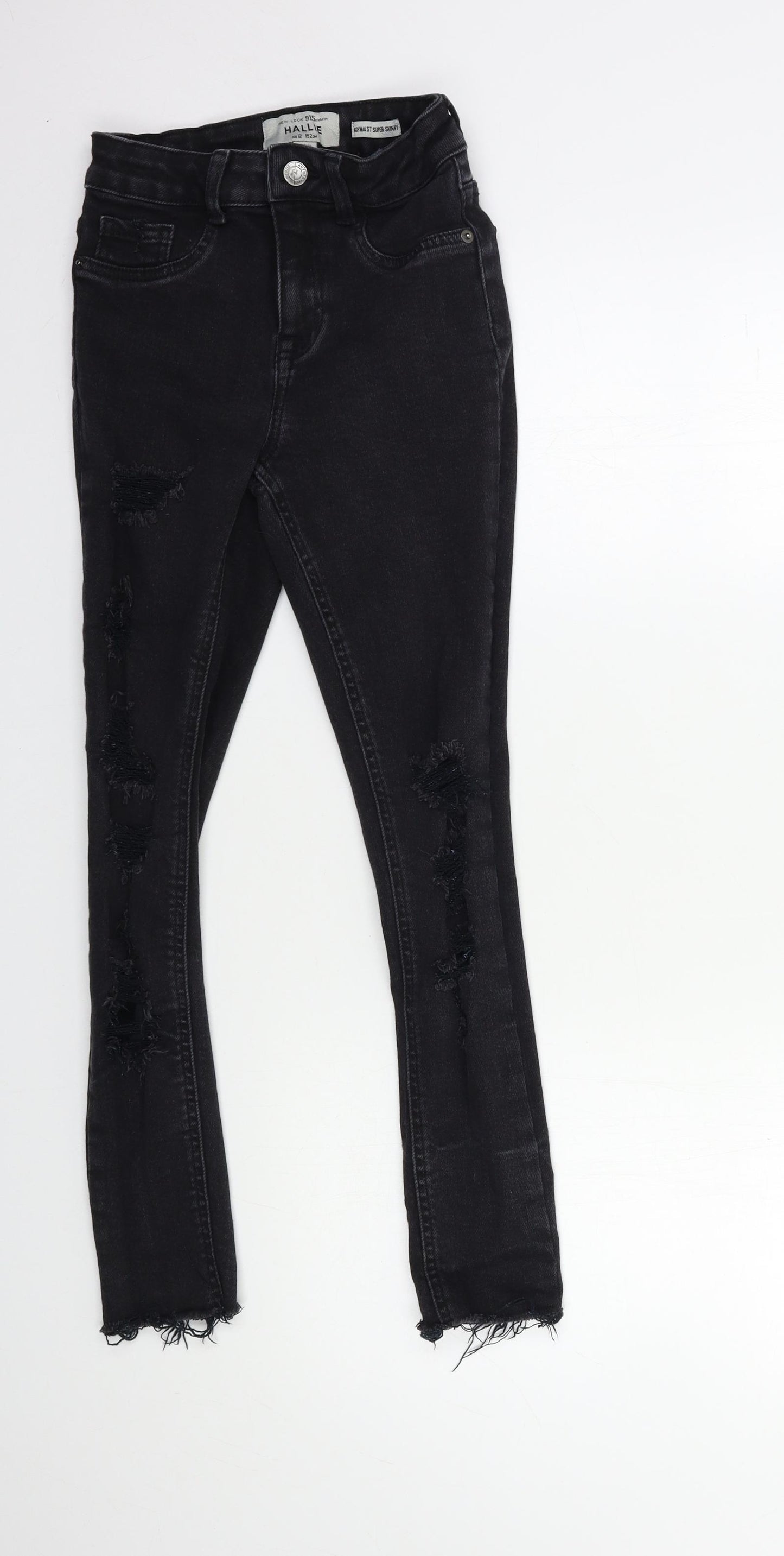 New Look Girls Black  Denim Skinny Jeans Size 12 Years