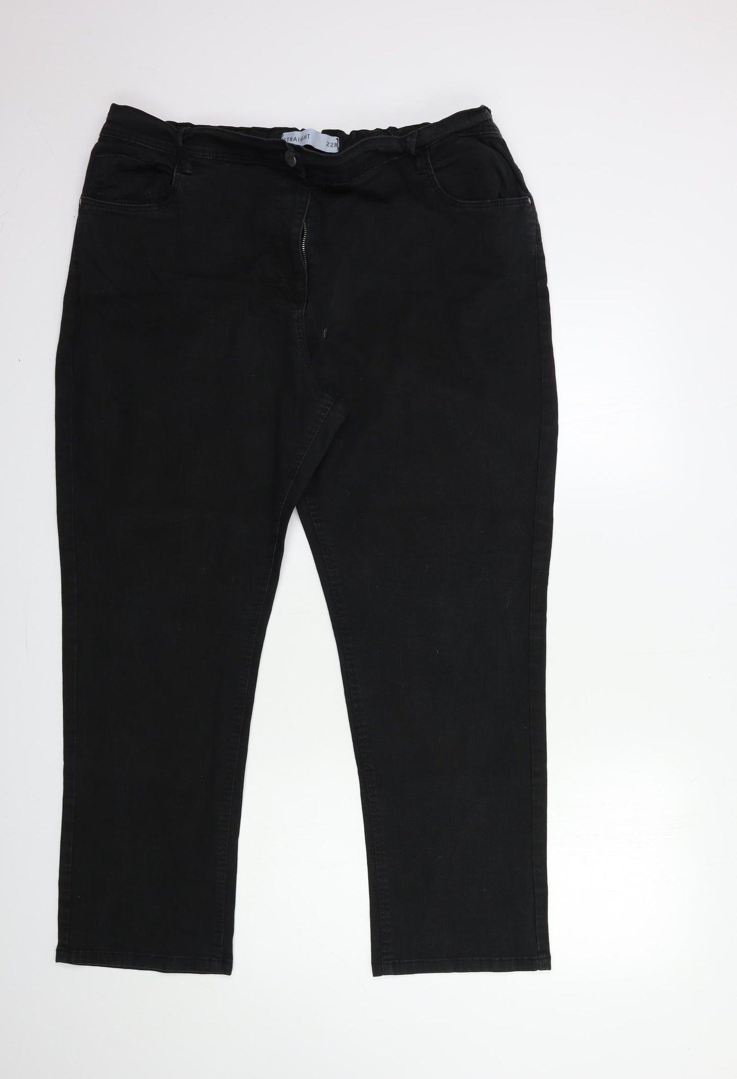 authentic denim Womens Black  Denim Straight Jeans Size 22 L28 in
