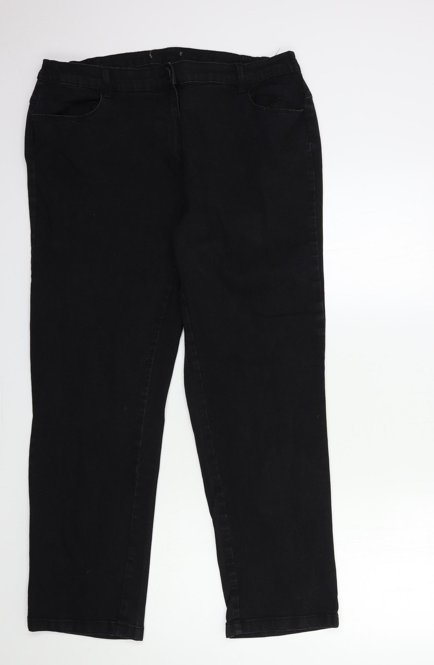 Bonmarché Womens Black  Denim Straight Jeans Size 18 L29 in