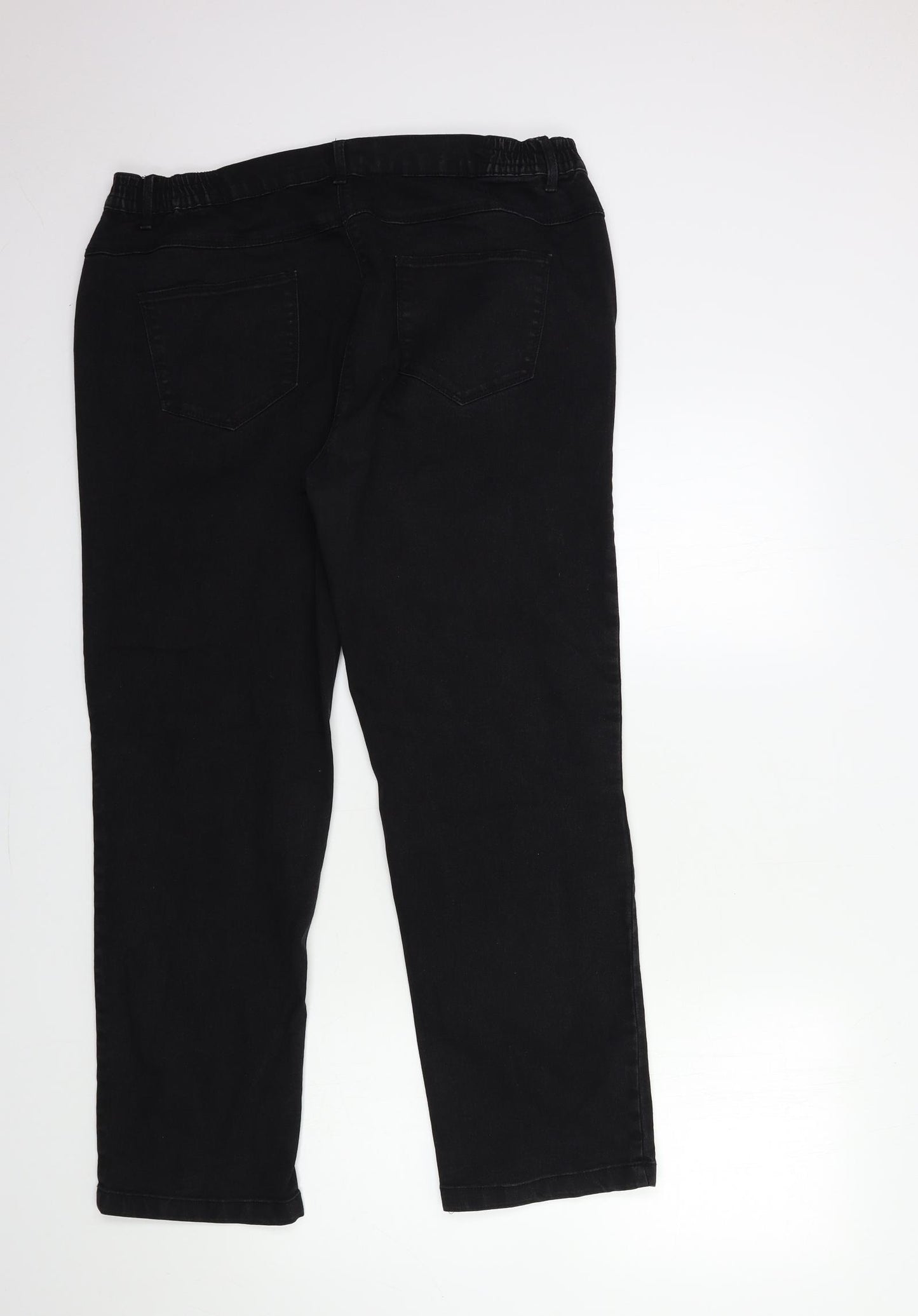 Bonmarché Womens Black  Denim Straight Jeans Size 18 L29 in