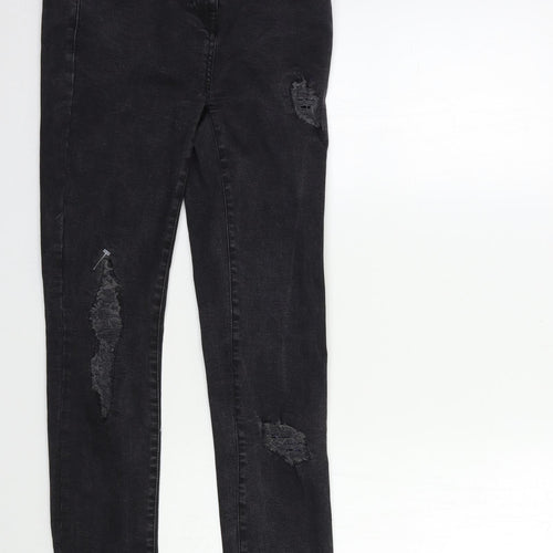 NEXT Womens Black  Denim Skinny Jeans Size 8 L28 in