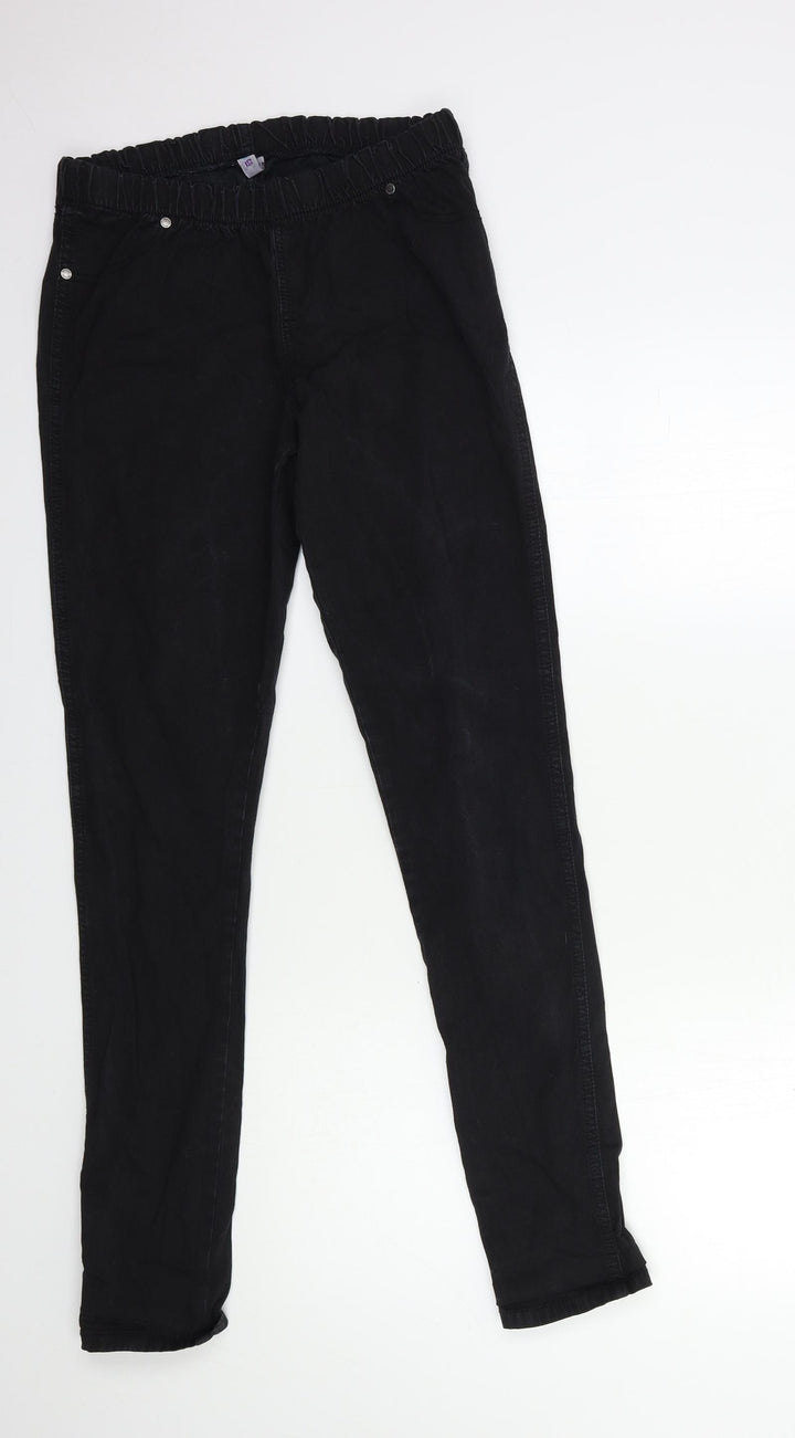 Denim & Co. Womens Black Denim Jegging Jeans Size 10 L32 in