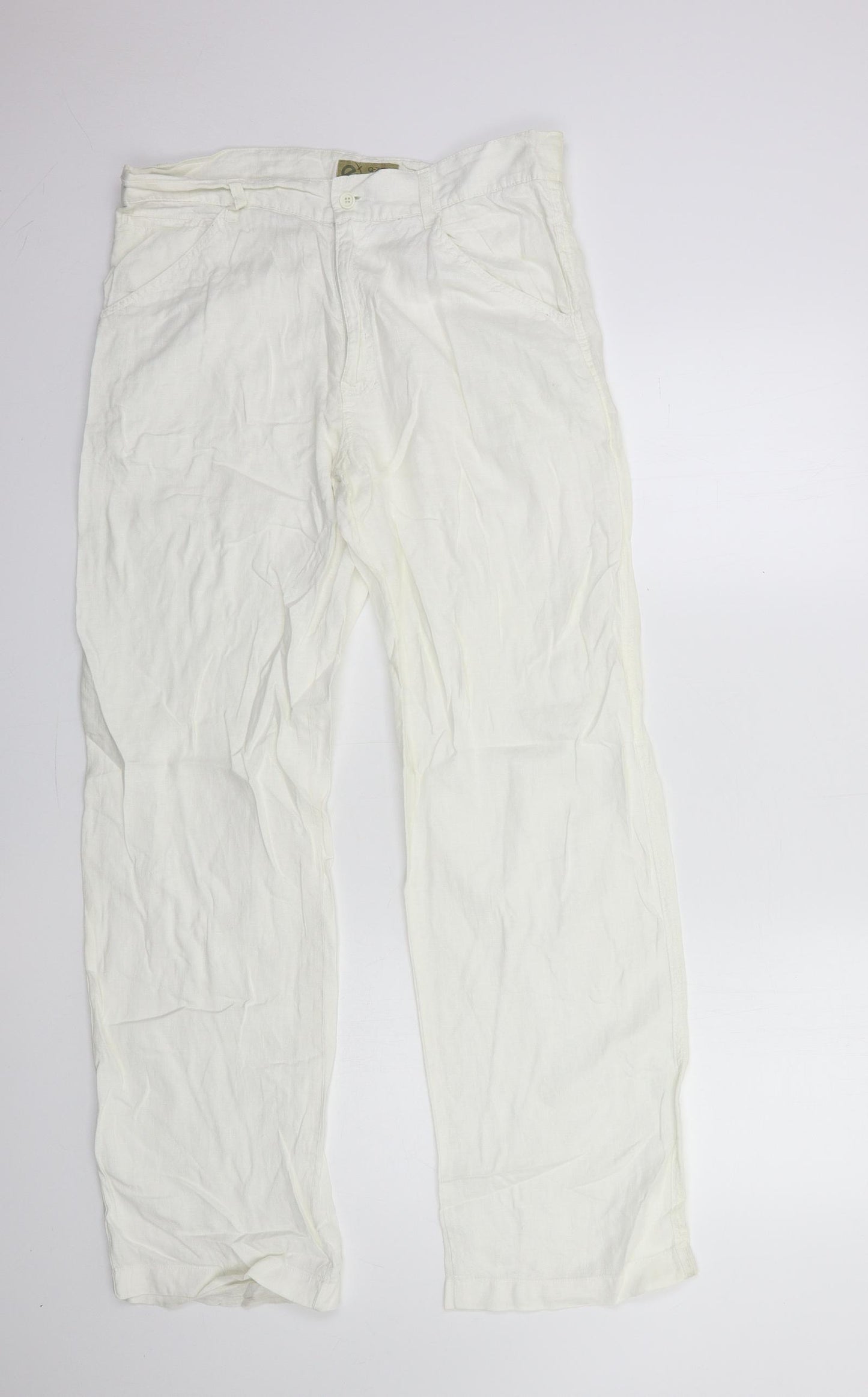q zen Womens White   Trousers  Size 14 L31 in