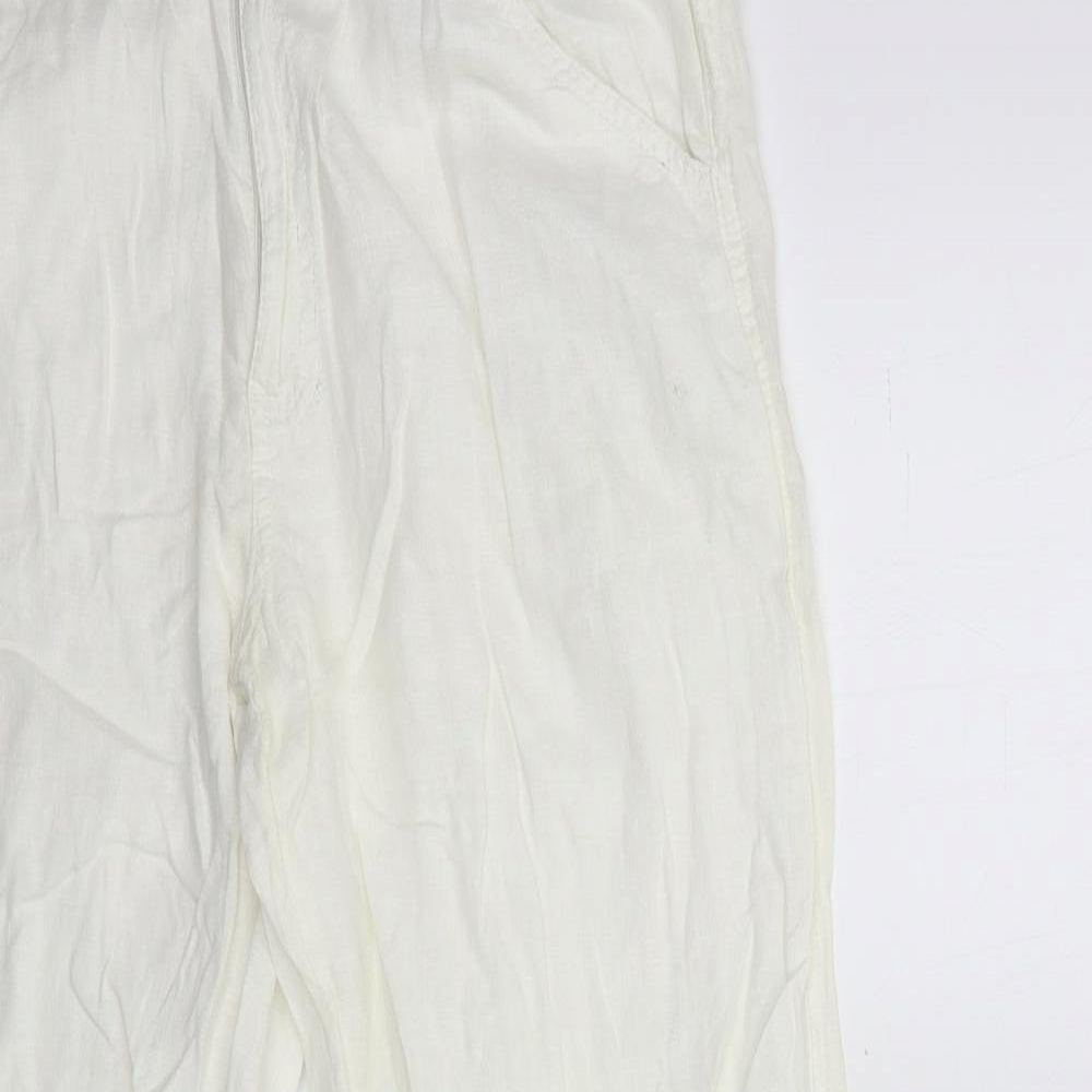 q zen Womens White   Trousers  Size 14 L31 in