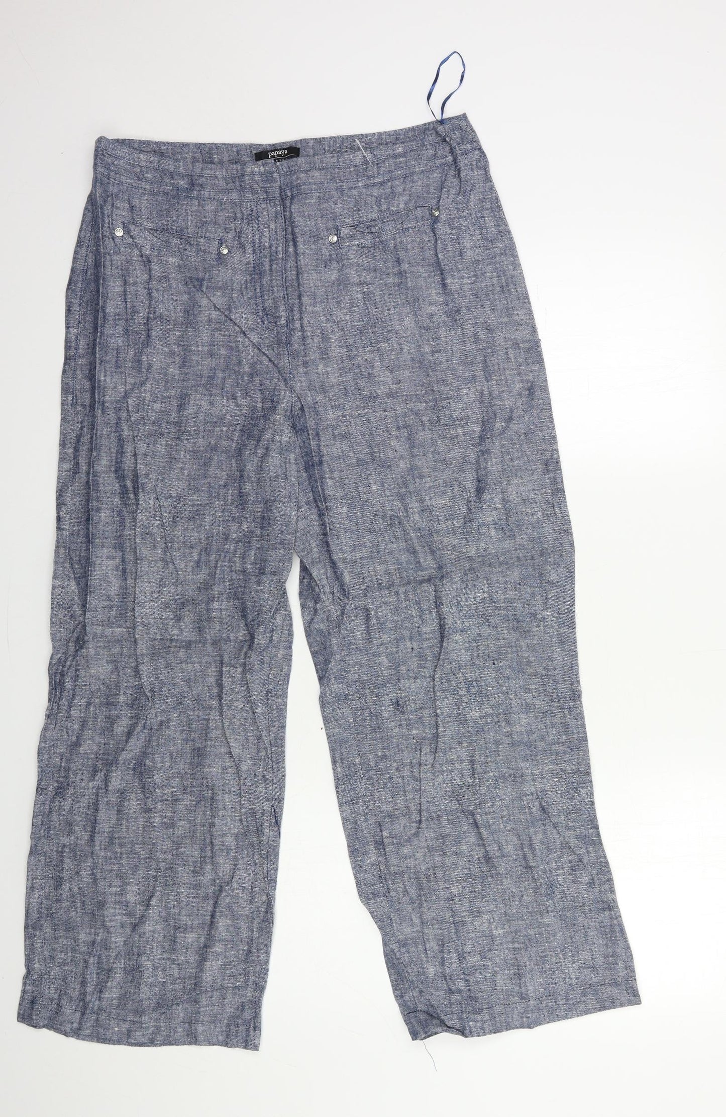 Papaya Womens Blue   Trousers  Size 12 L27 in