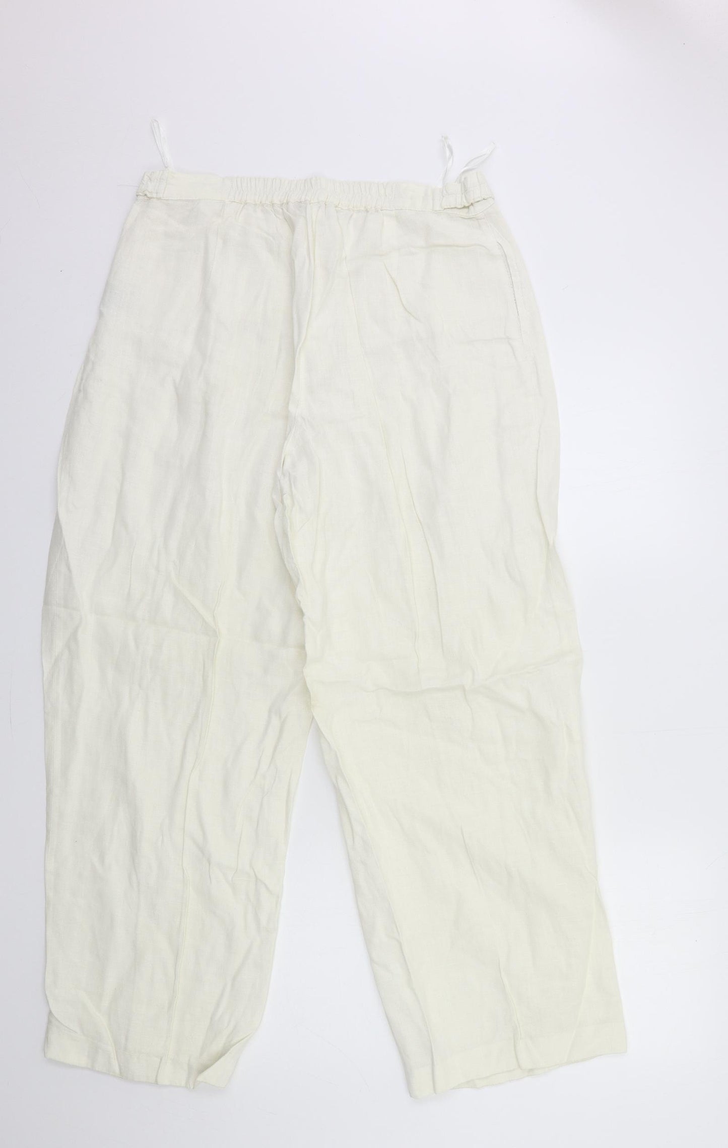 VETONO Womens White   Trousers  Size 16 L29 in