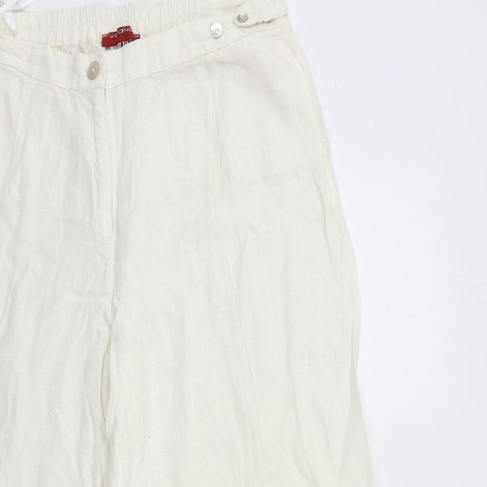 VETONO Womens White   Trousers  Size 16 L29 in