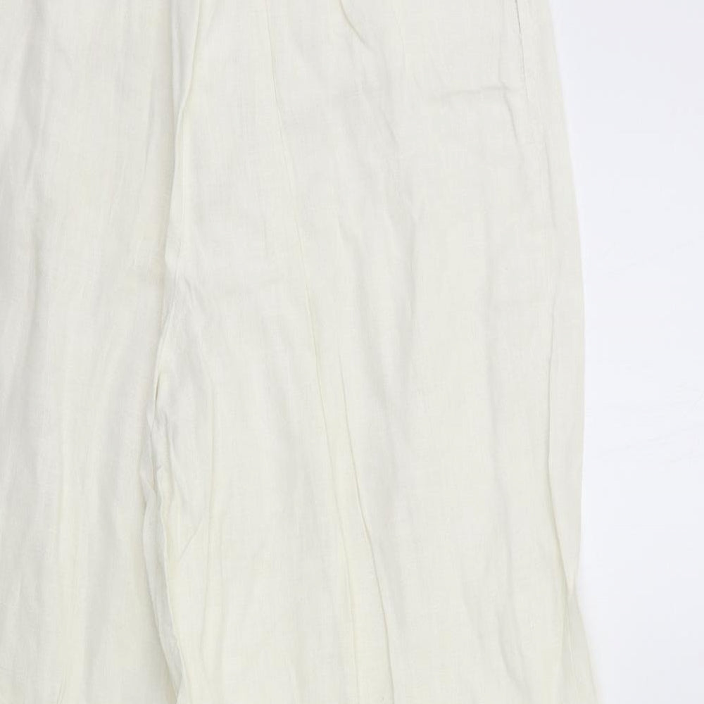 VETONO Womens White   Trousers  Size 16 L29 in