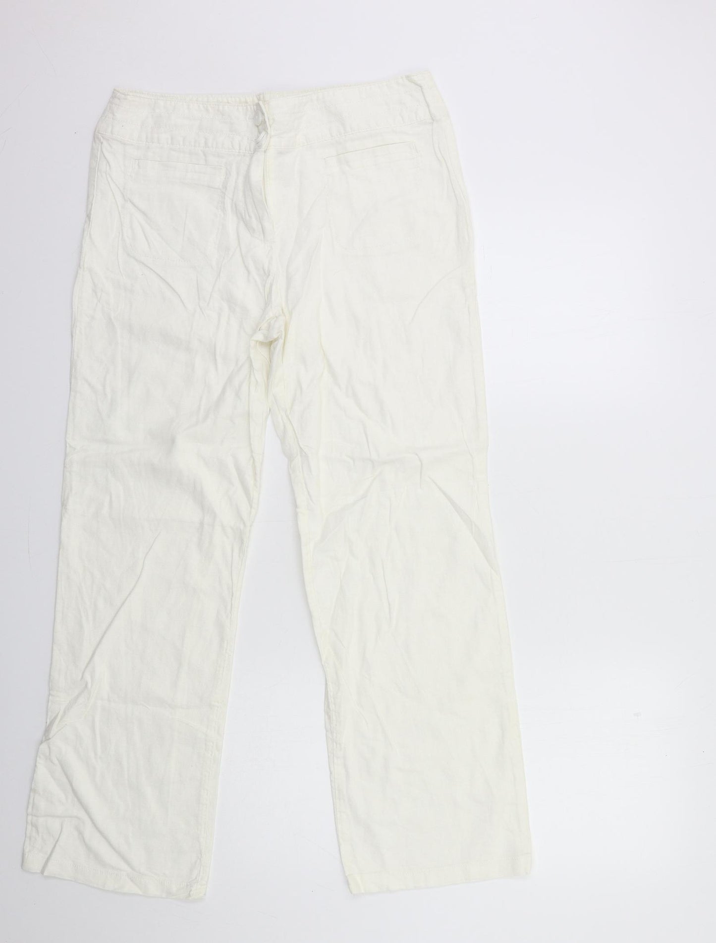 Marks and Spencer Womens White   Trousers  Size 14 L29 in