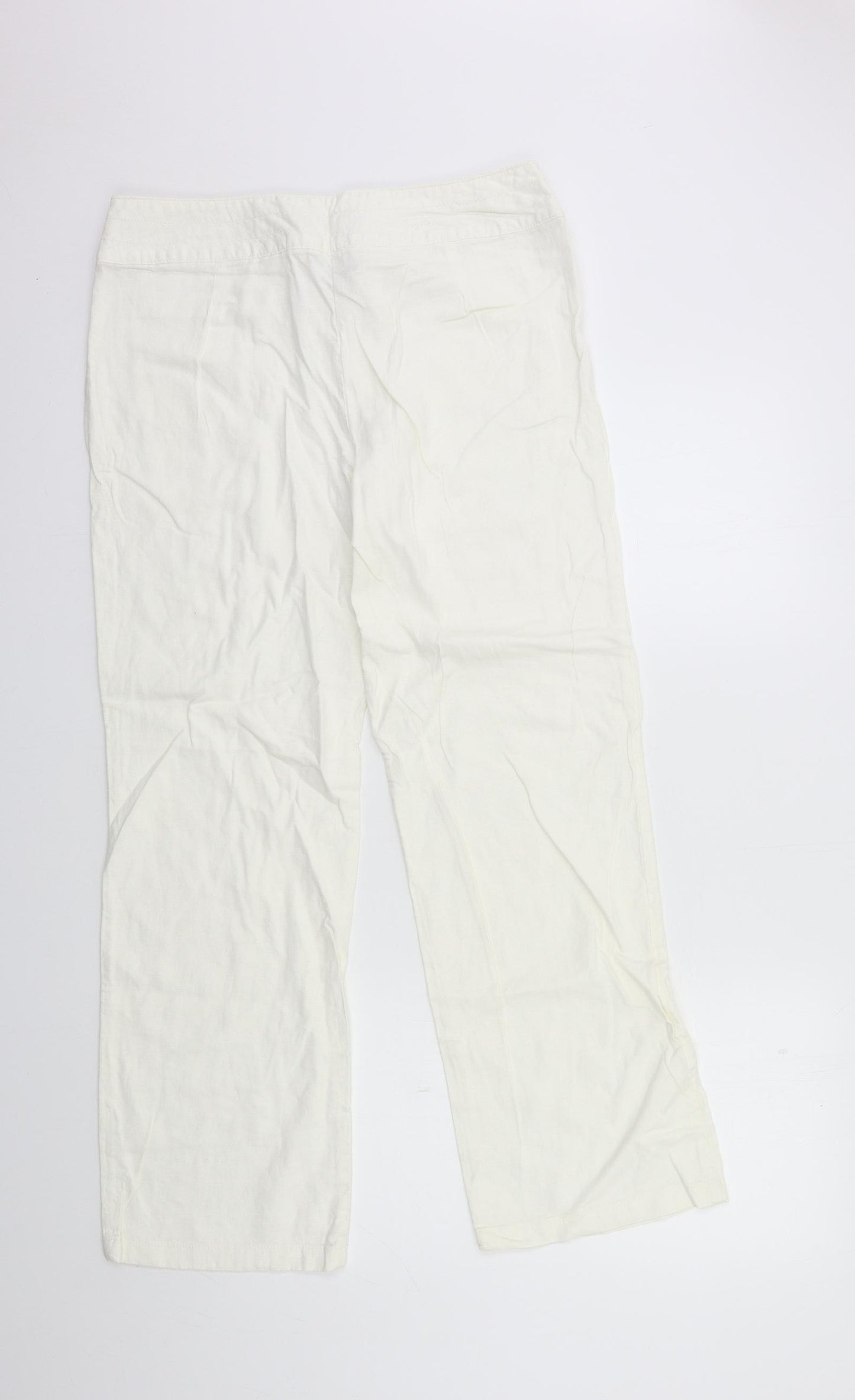 Marks and Spencer Womens White   Trousers  Size 14 L29 in