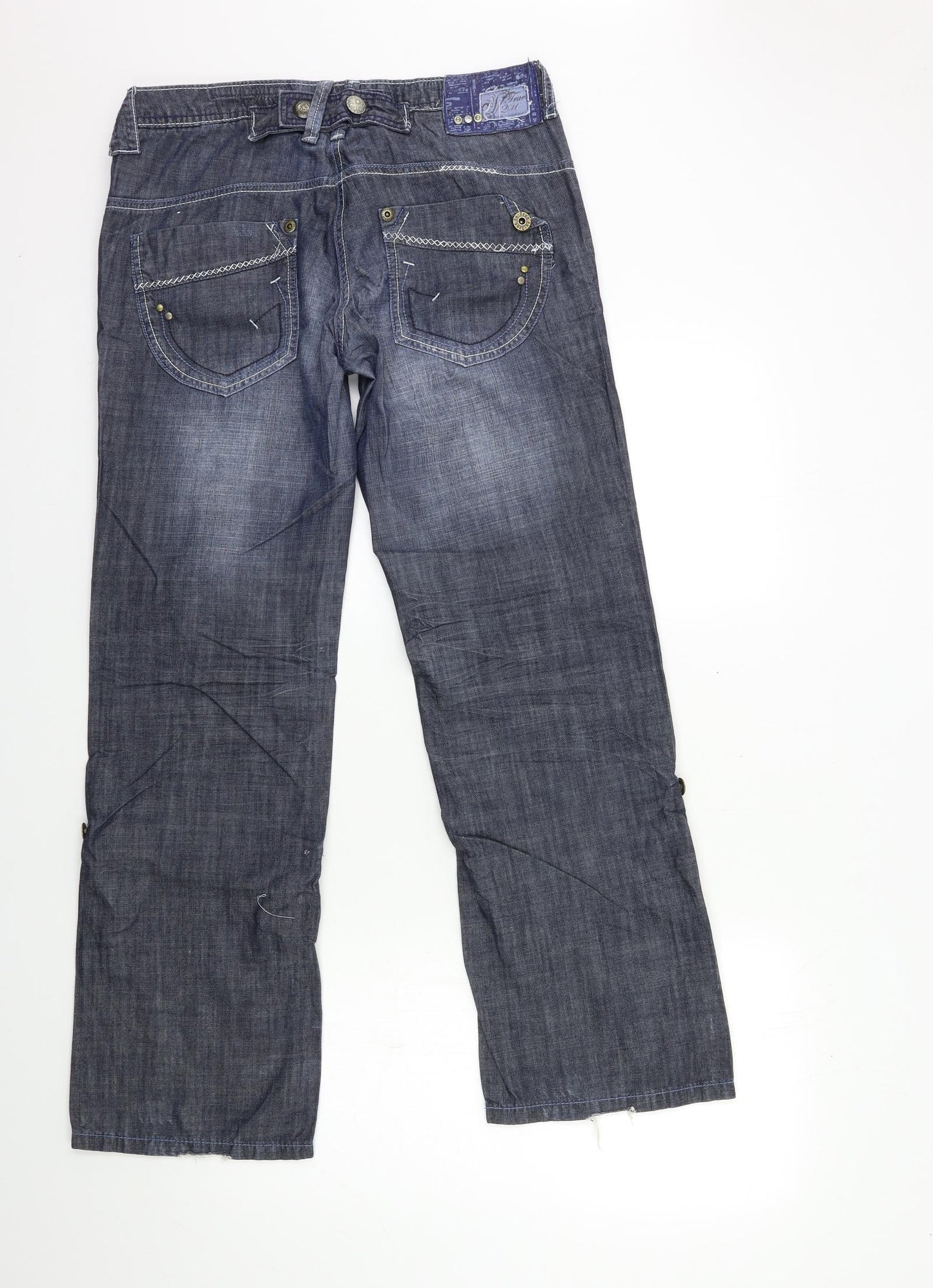True2u Womens Blue  Denim Tapered Jeans Size 10 L30 in