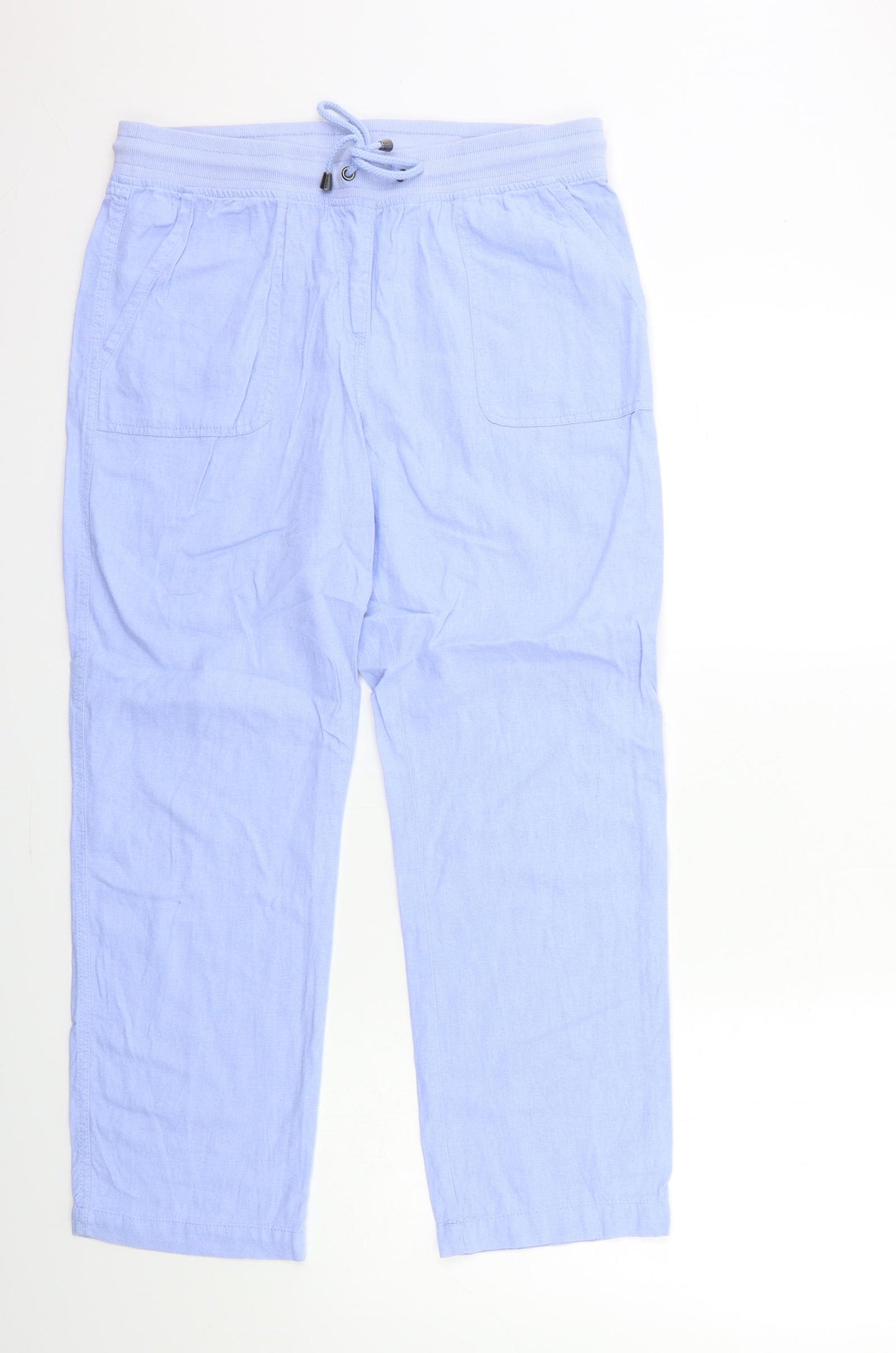 M&Co Womens Blue   Trousers  Size 14 L27 in