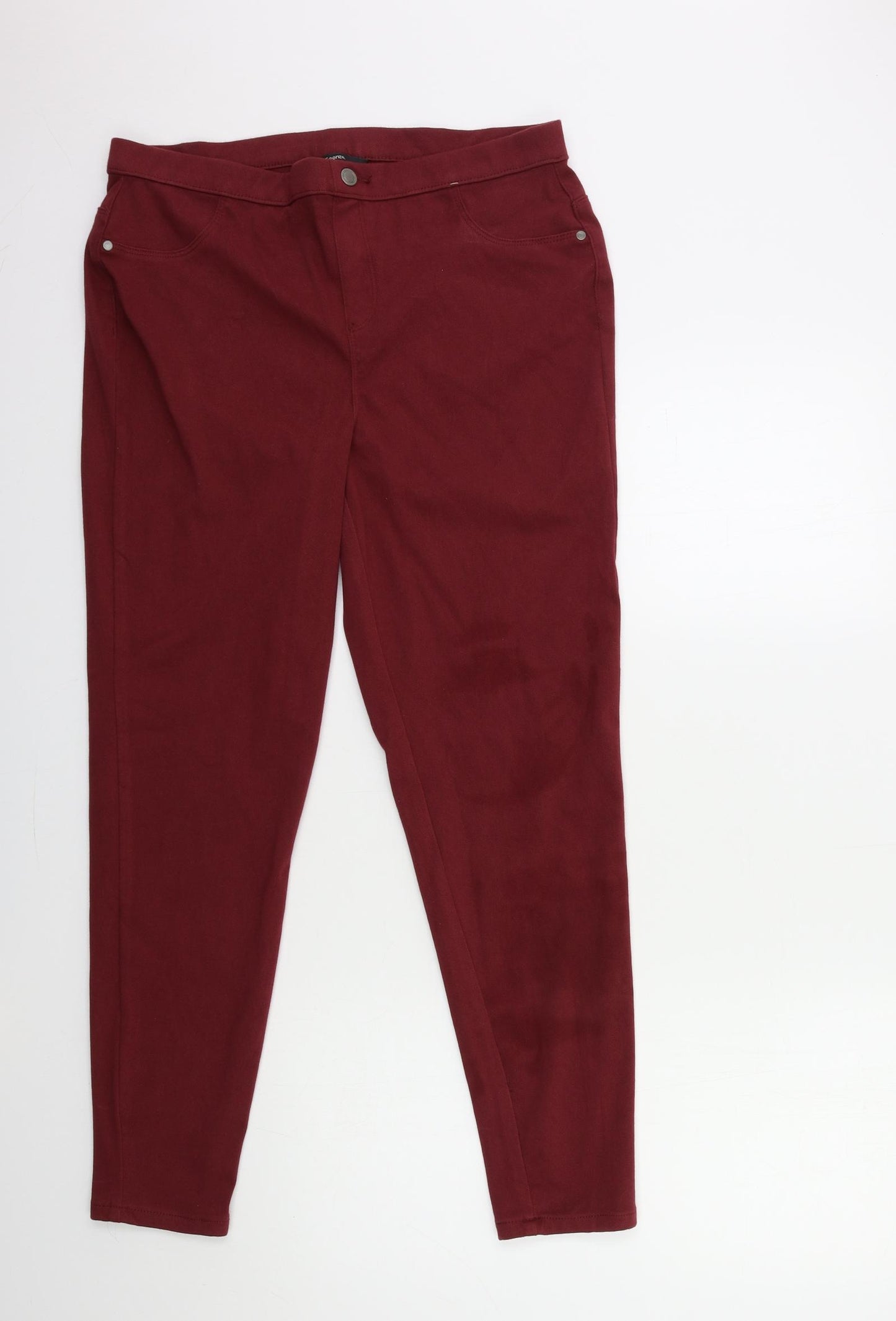 George Womens Red  Denim Jegging Jeans Size 16 L29 in