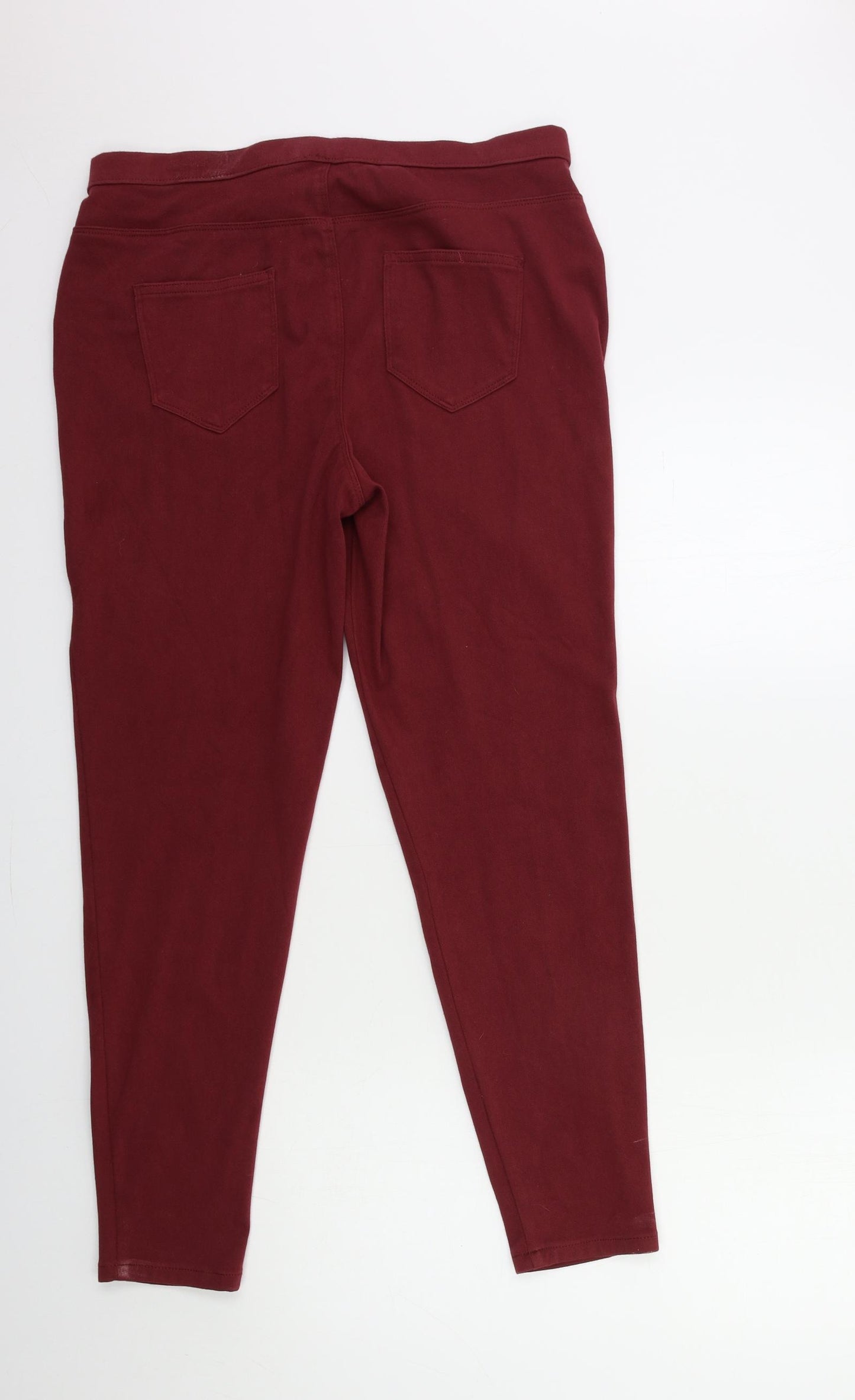 George Womens Red  Denim Jegging Jeans Size 16 L29 in