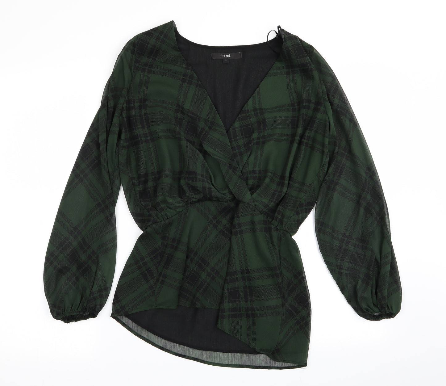 NEXT Womens Green Check  Basic Blouse Size 8