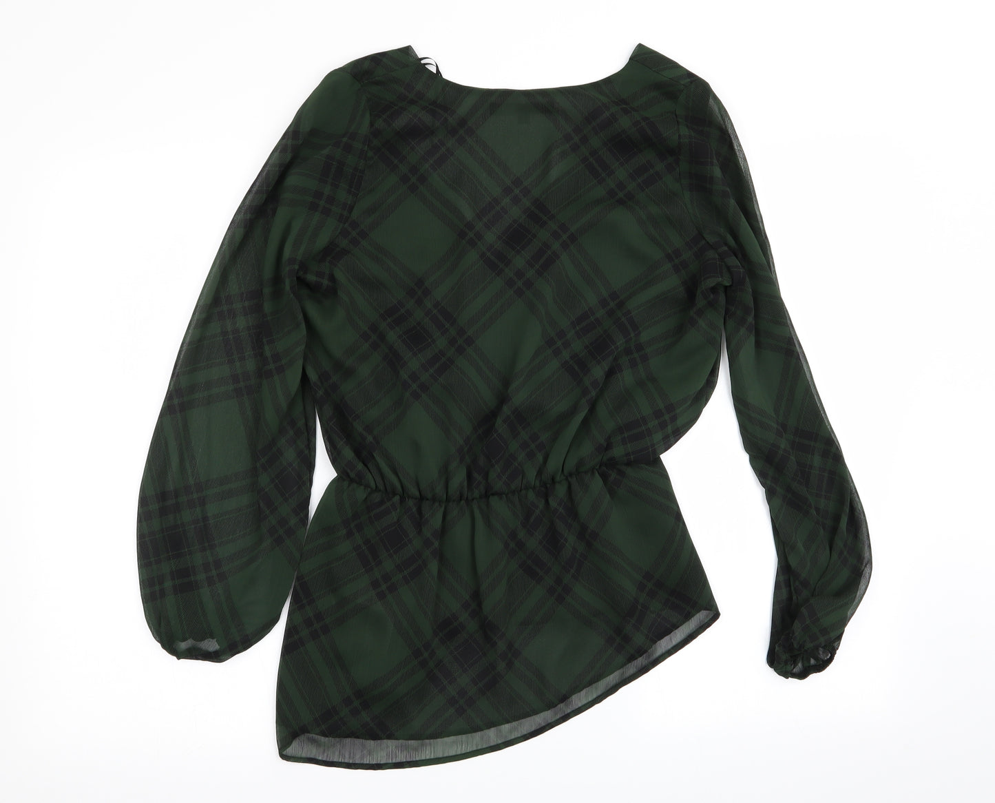NEXT Womens Green Check  Basic Blouse Size 8