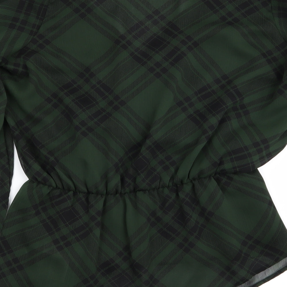 NEXT Womens Green Check  Basic Blouse Size 8