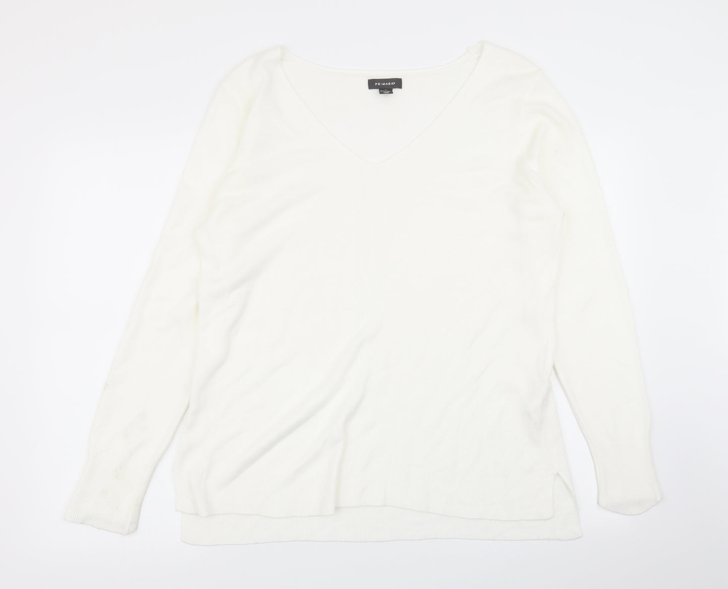 Primark Womens White   Pullover Jumper Size 18