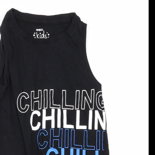 pep and co Boys Black   Basic Tank Size 7-8 Years