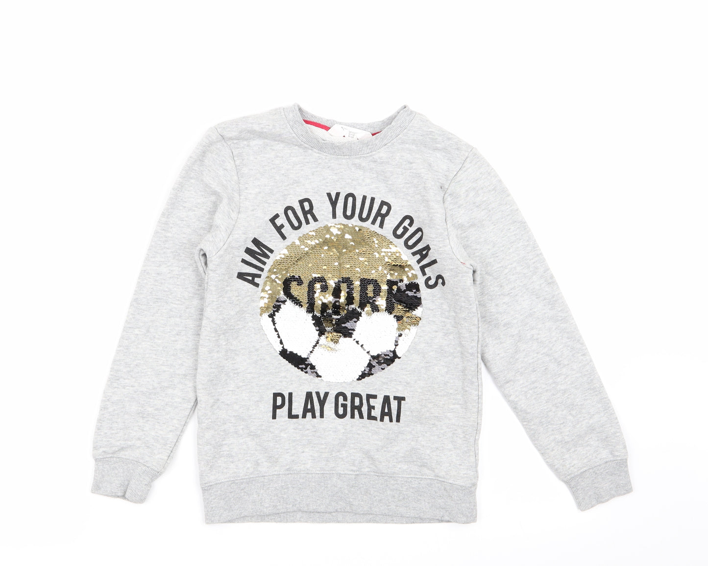 H&M Girls Grey   Pullover Jumper Size 7-8 Years