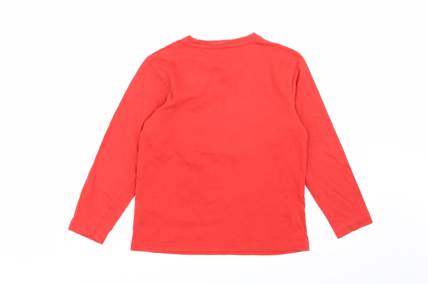 Asda George Boys Red   Basic T-Shirt Size 5-6 Years  - Children in Need